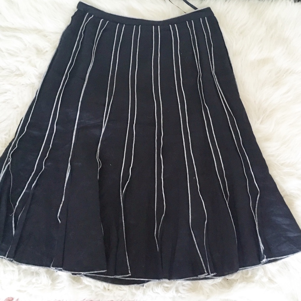 Y2K Tweeds Blue White Pleated Flare Skirt Size 4